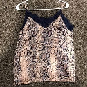 Snakeskin silk cami
